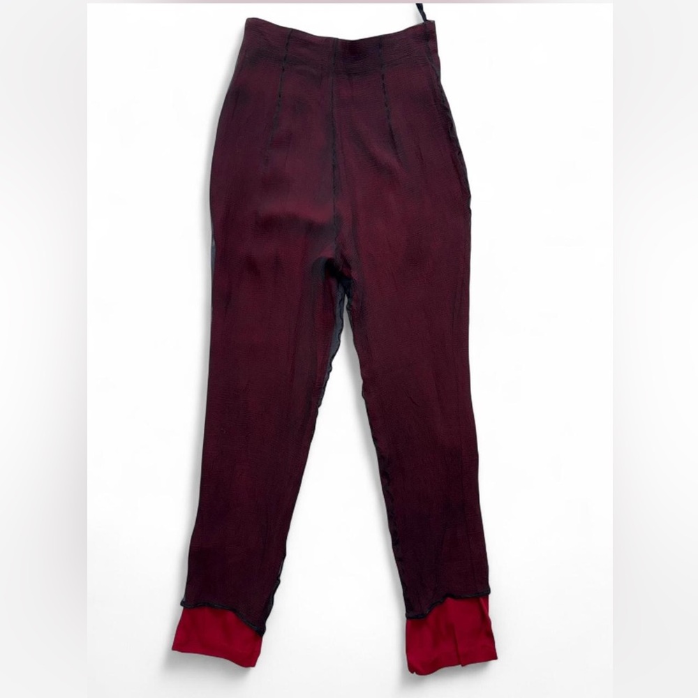 Lanvin Deep Red High-Waisted Trousers
